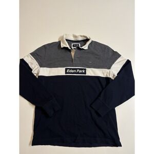 Men's Eden Park Rugby Long Sleeve Shirt Pullover SZ Large Paris